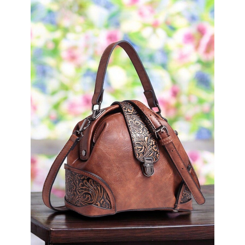 Exotic Women Textured Structured Leather Sling Bag