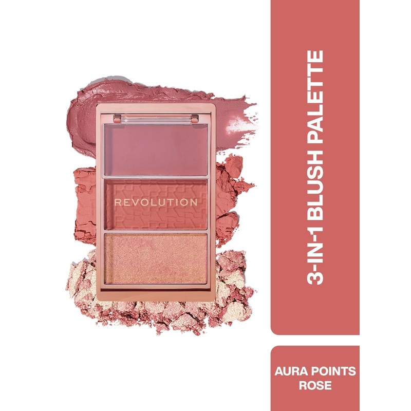 Makeup Revolution London Blush Icon Palette With Hyaluronic Acid – 9.8g Aura Points Rose