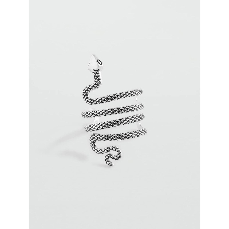 MANGO Women Oxidised Snake Pattern Cuff Bracelet