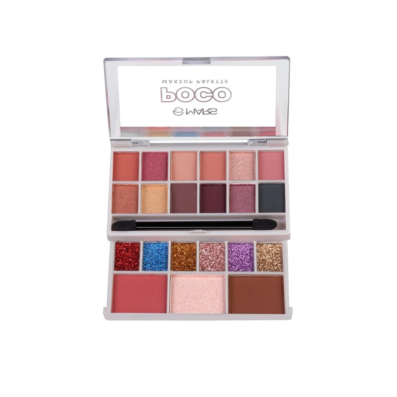 MARS Poco Face Makeup Eyeshadow With Highlighter Blusher and Compact – 20g – Core 03