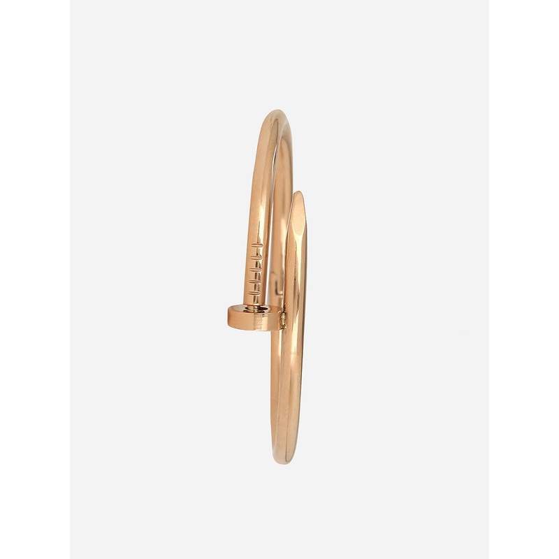 MINJI AND CO. Women Brass Rose Gold-Plated Cuff Bracelet