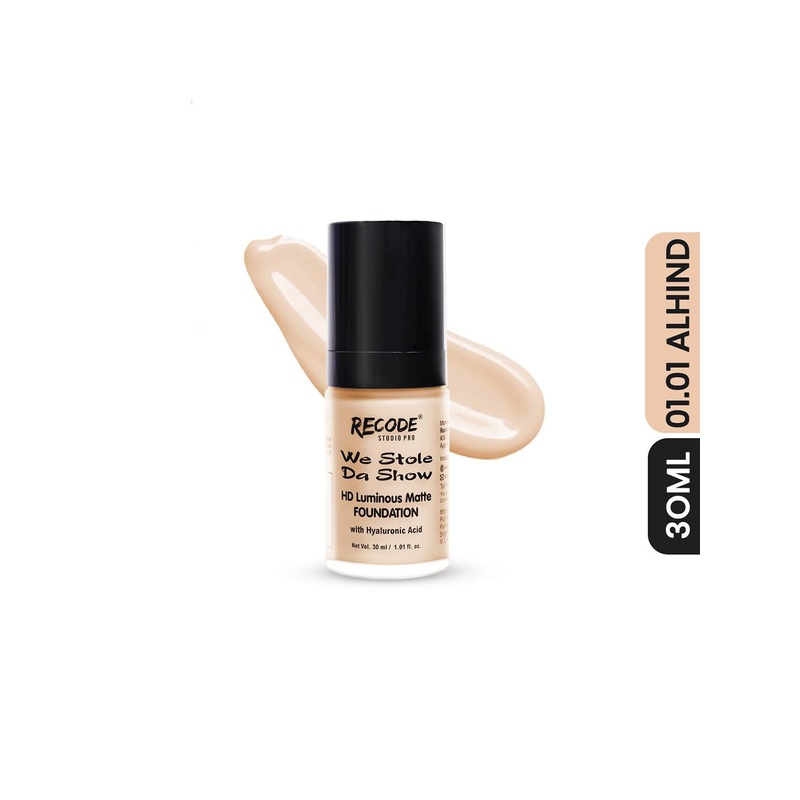 Recode HD Luminous Matte Foundation 30 ML- Alhind 1.01