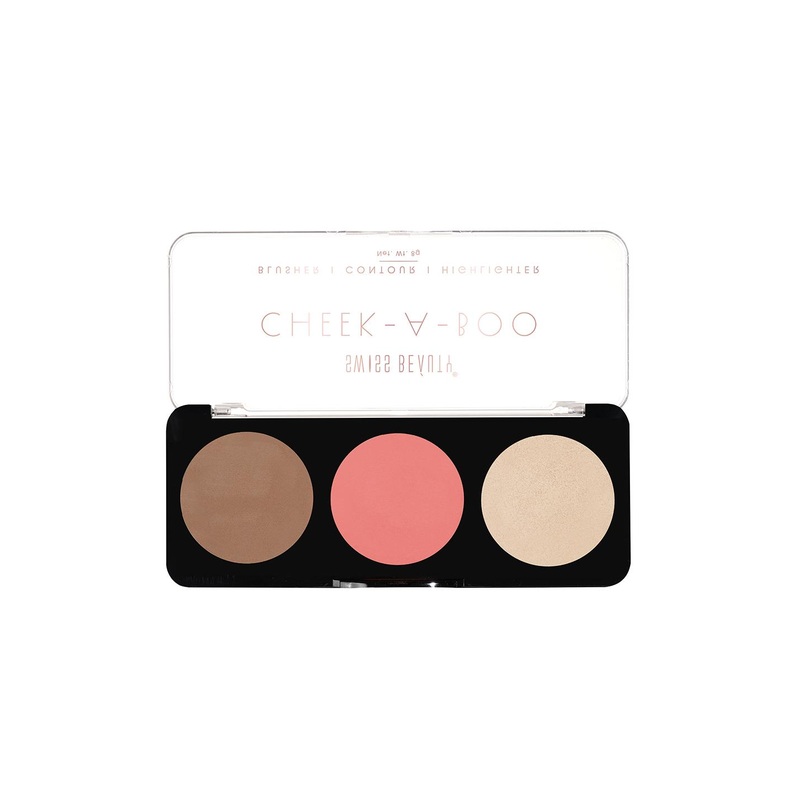 SWISS BEAUTY Cheek-A-Boo 3 In One Highlighter Contour & Blusher Face Palette 8g – 03