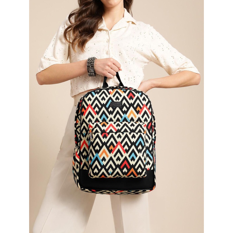 Anouk Women Printed Geometric Canvas College Backpack
