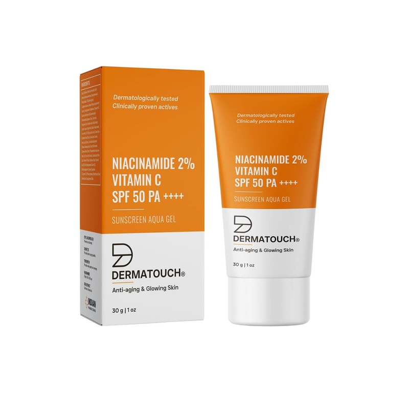 Dermatouch 2% Niacinamide Vitamin C Sunscreen With SPF 50+ PA ++++ For Glowing Skin – 30 g