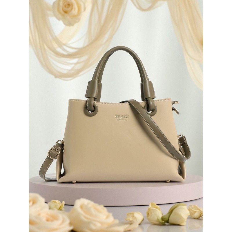 Exotic PU Shopper Satchel with Tasselled