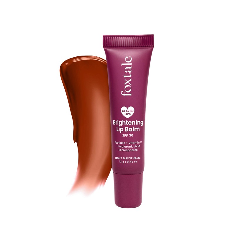 FoxTale SPF 30 Brightening Lip Balm with Peptides & Vit C- Light Mauve Glaze-12g