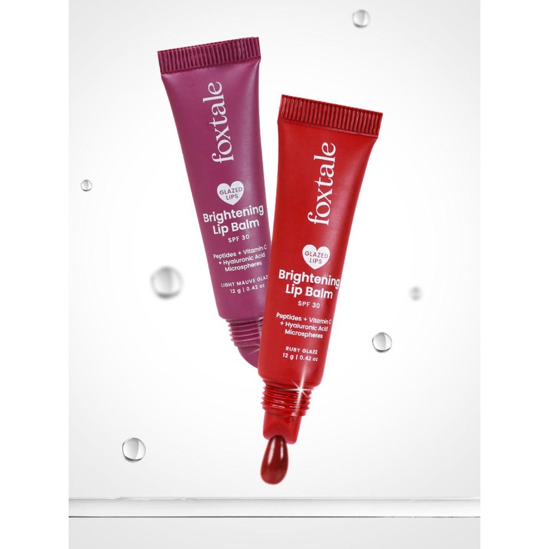 FoxTale SPF30 Brightening LipBalm with Peptides & VitC- Light Mauve & Ruby- 24 g