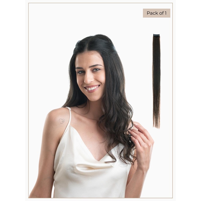 HAIR ORIGINALS Clip-In Hair Streaks Extensions – Natural Black