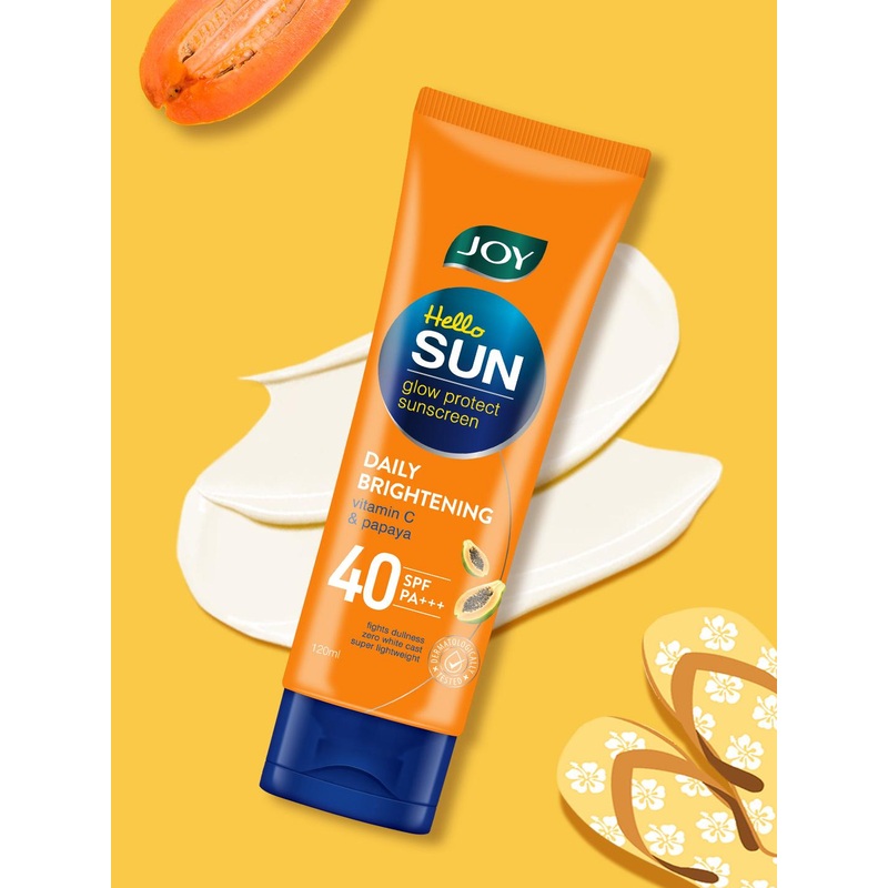 JOY Sunblock & Anti Tan SPF 40 PA+++ Sunscreen with Papaya & Saffron – 120ml