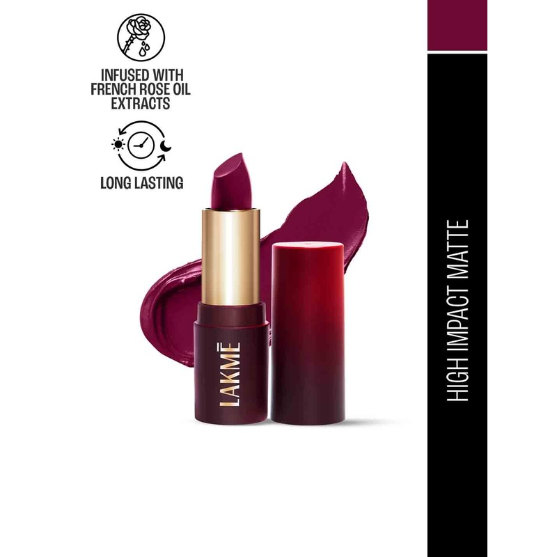 Lakme Forever Matte Long Lasting Lipstick With French Rose Oil Ext 4.5g – Red Marsala CR10