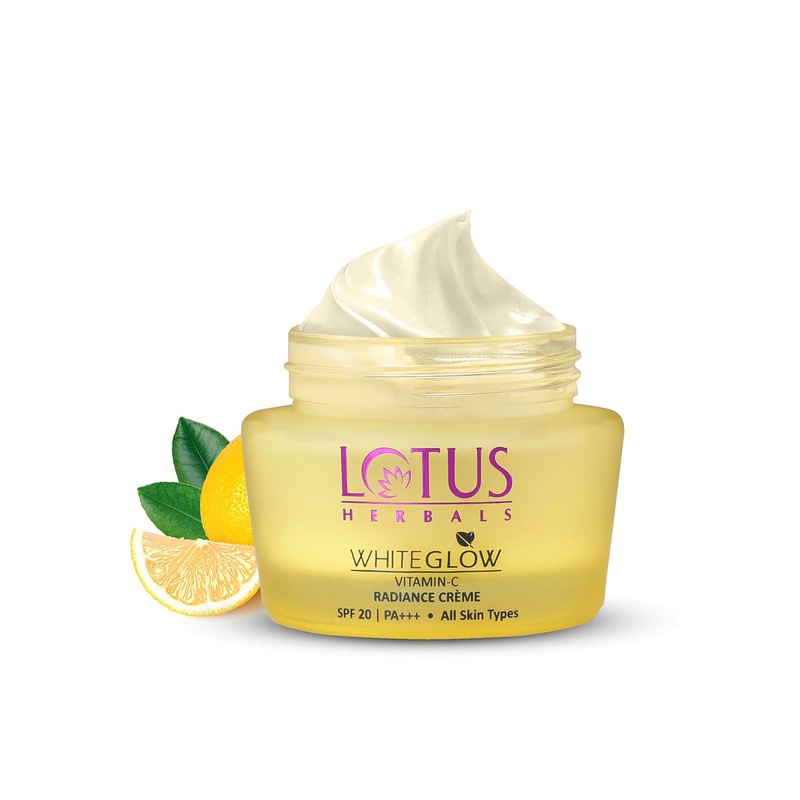 Lotus Herbals WhiteGlow Vitamin C Radiance Creme with SPF20 for Dark Spots & Dull Skin 50g