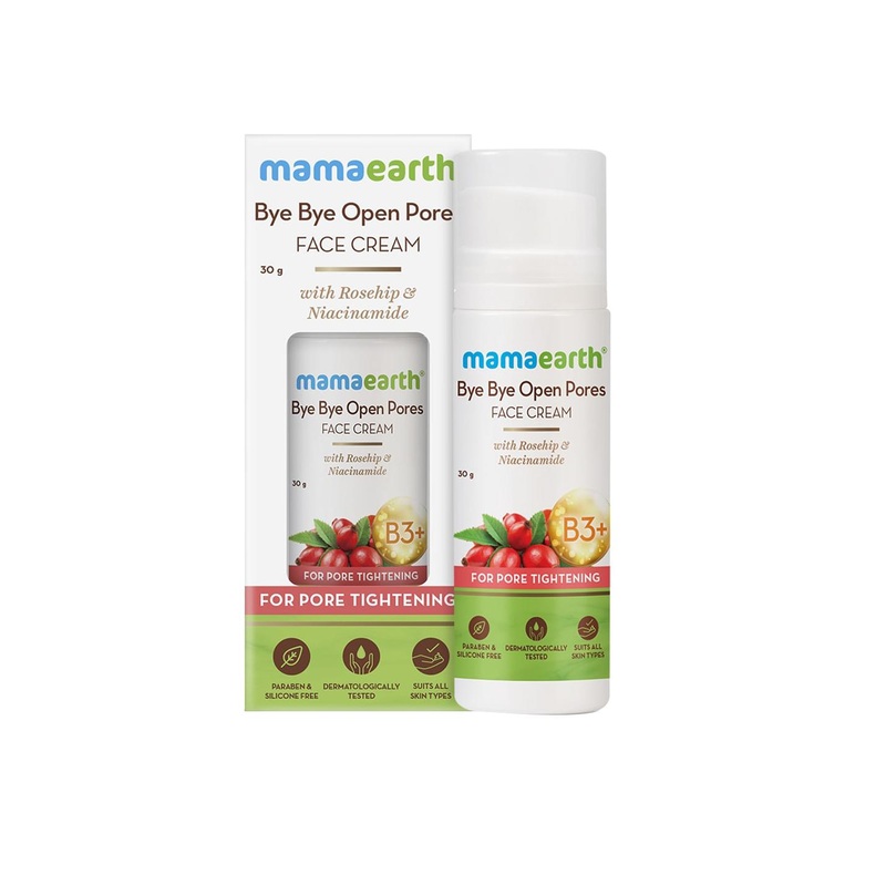 Mamaearth Bye Bye Open Pores Face Cream with Rosehip & Niacinamide – 30 g