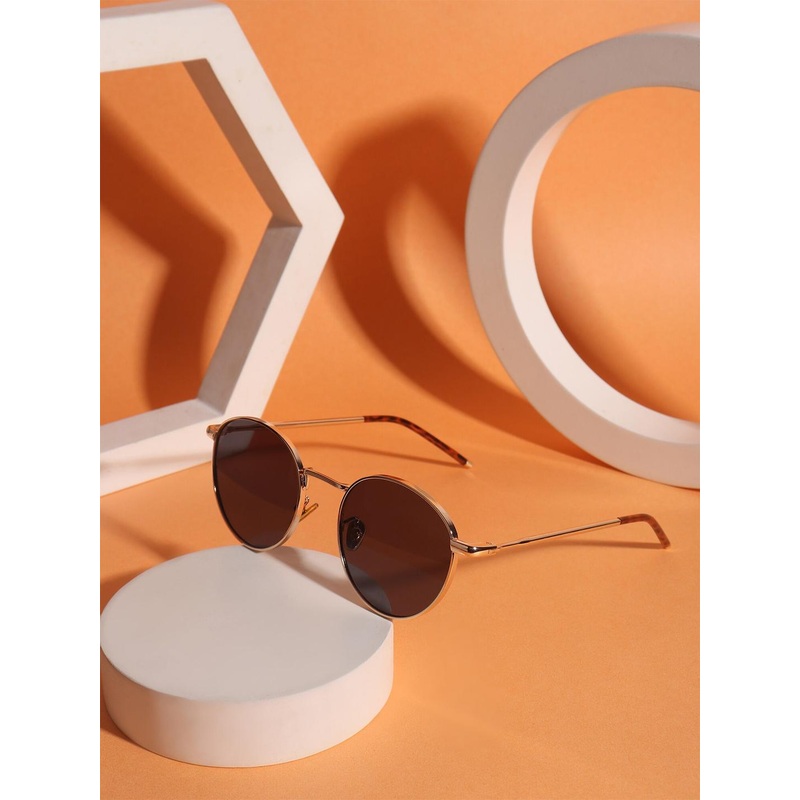 Mast & Harbour Women Black Lens Sunglasses With UV Protected Lens 2339 gold black-black