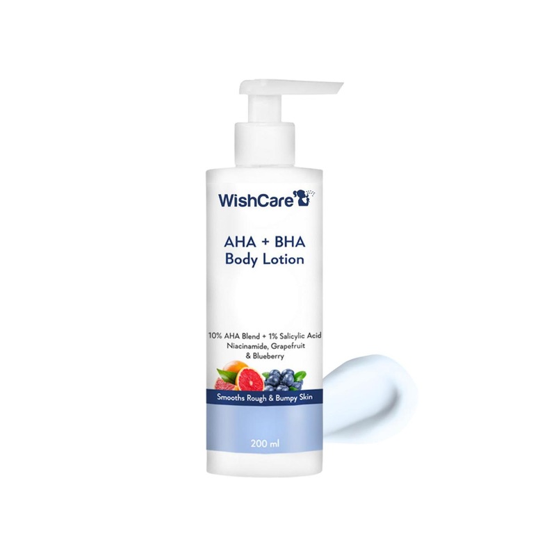 WishCare 10% AHA 1% BHA Body Lotion With Niacinamide,Exfoliates+Smoothens Rough Skin-200ml
