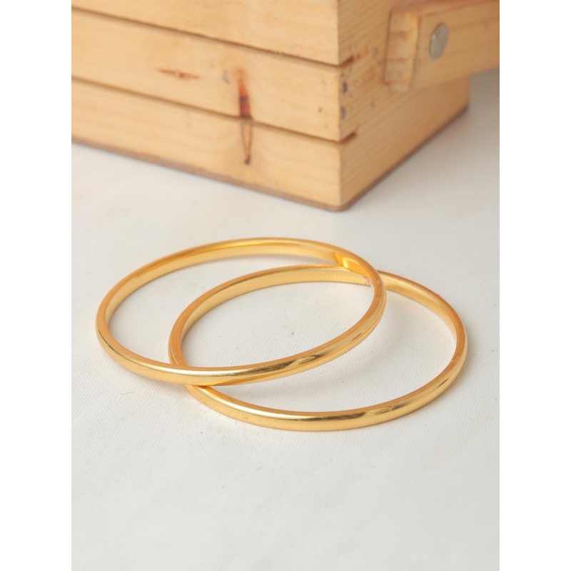 Zeraki Jewels Set Of 2 Gold Plated Veena Bangles