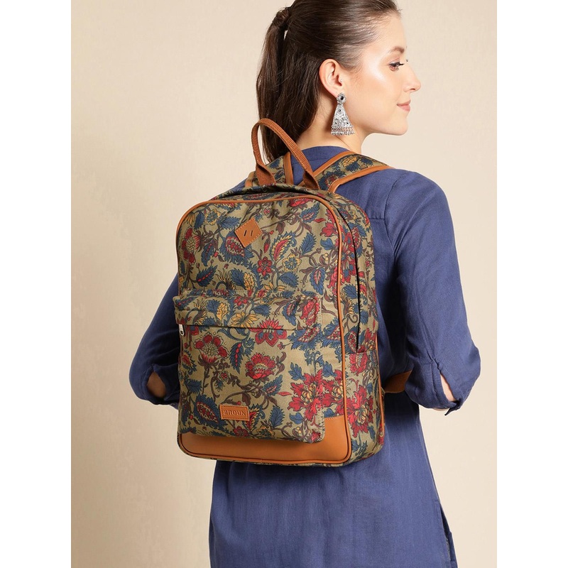 Anouk Women Floral Printed Canvas Backpack
