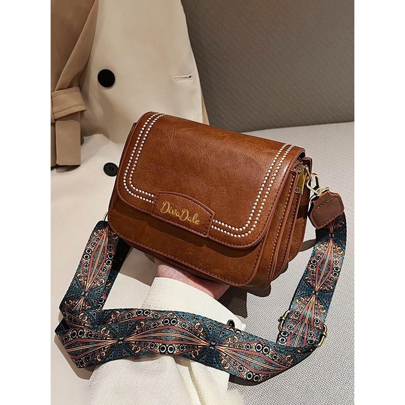 Diva Dale Embroidered Structured Sling Bag