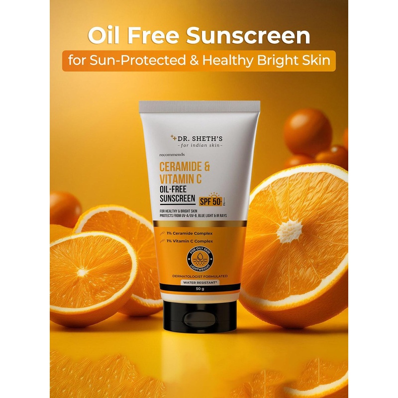 DR. SHETHS Ceramide & Vitamin C Oil-Free Sunscreen – 50 g