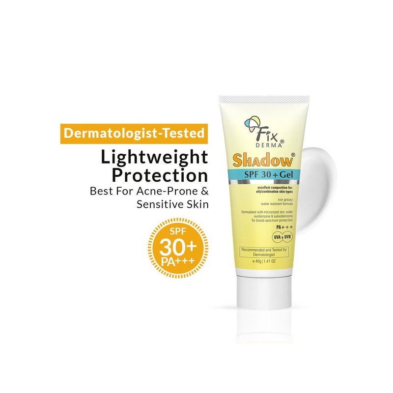 FIXDERMA Shadow Sunscreen SPF 30+ Gel for Oily Skin with PA+++ Protection – 40 g