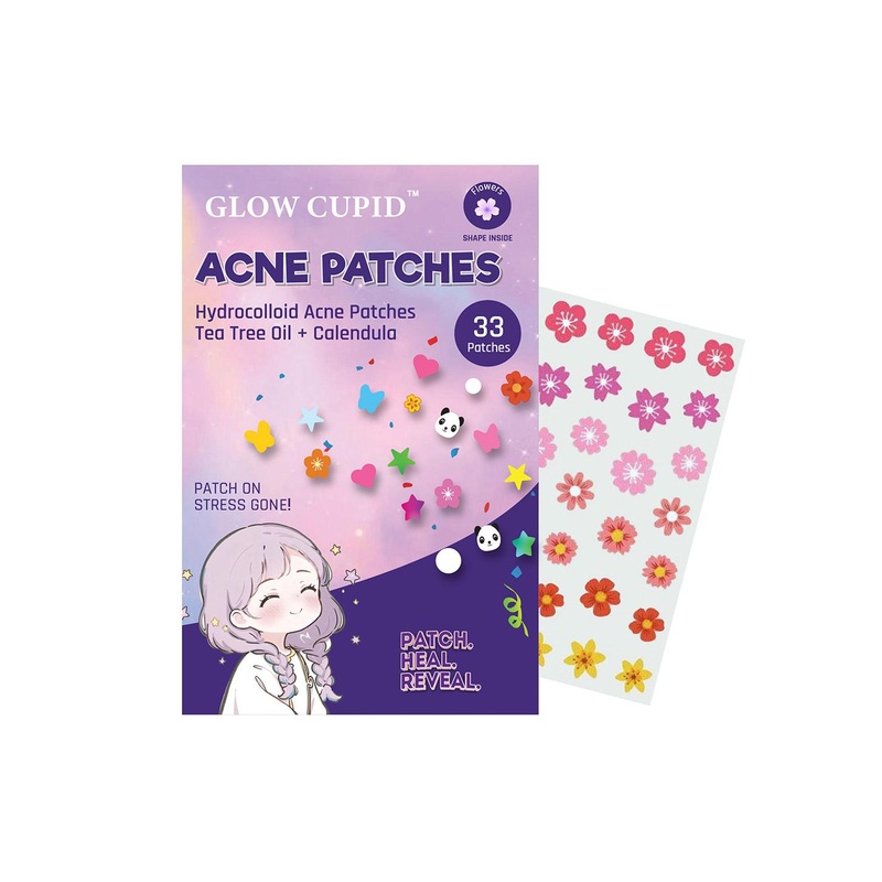 GLOW CUPID Flower Shape Acne Pimple Patch With Tea Tree Oil & Calendula  – 33 Patches