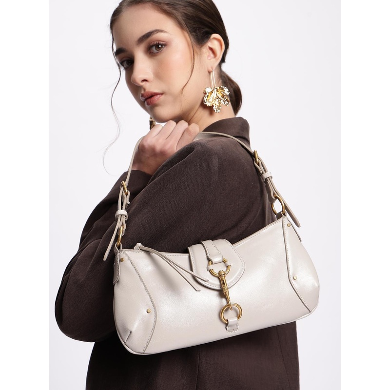 MANGO Structured Baguette Shoulder Bag