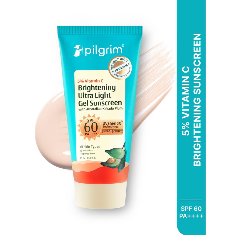 Pilgrim 5% Vitamin C Brightening Ultra Light Gel Sunscreen SPF 60 PA++++ – 45 ml