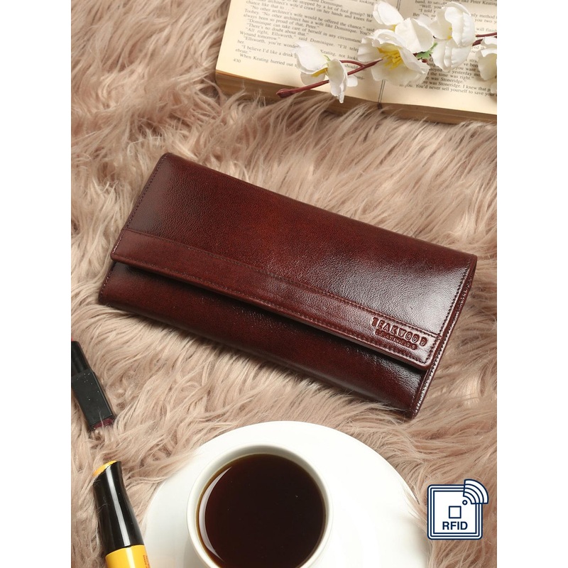 Teakwood Leathers Women Maroon Leather Wallet