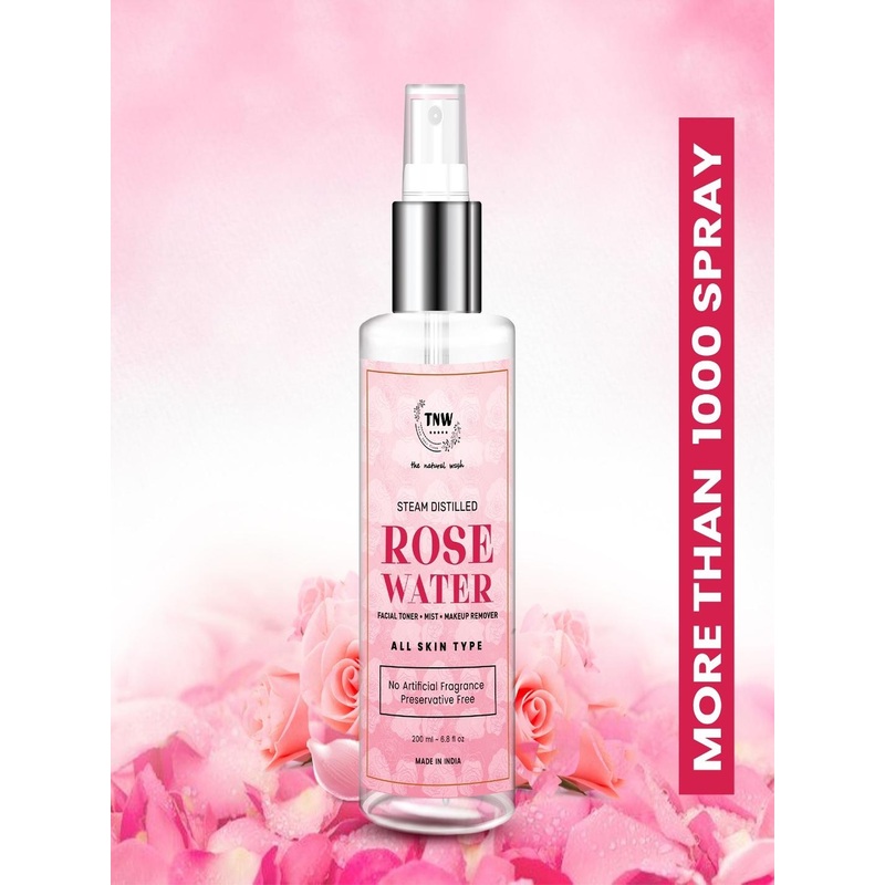 TNW the natural wash Skin Face Toner\u002FMake up Remover – Steam Distilled Rose Water 200 ml