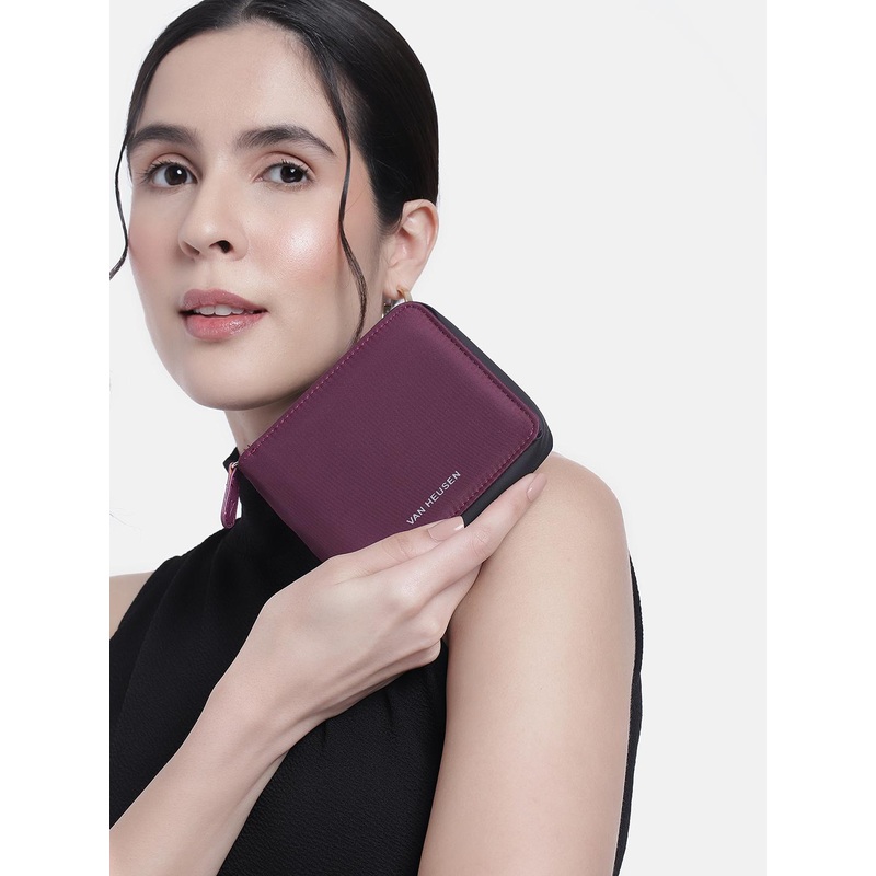 Van Heusen Women Solid Zip Around Wallet