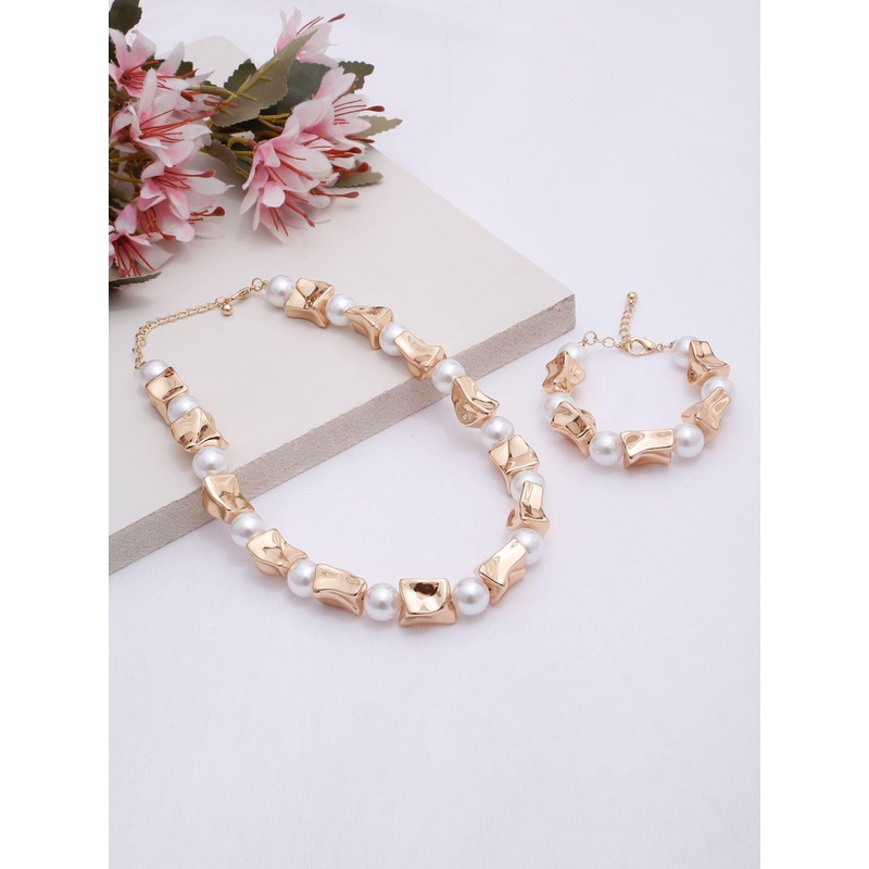 YouBella Gold-Plated Beaded Jewellery Set