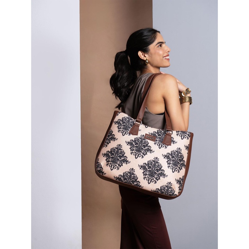 ZOUK Women Ethnic Motifs Printed Structured Tote Bag