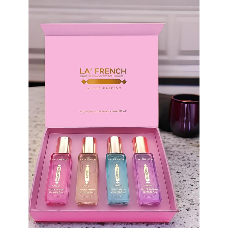 La French Unisex Perfume Gift Set – Euphoria, Invoke, Happiness, Mood Swing – 20ml each