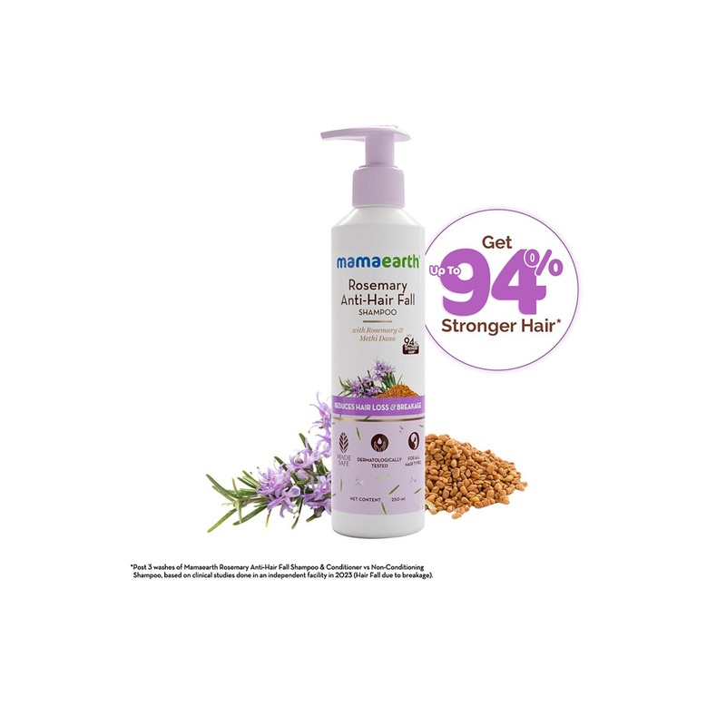 Mamaearth Rosemary Anti-Hair Fall Shampoo for Reducing Hair Loss & Breakage – 250 ml
