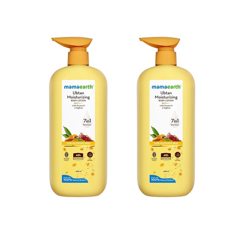 Mamaearth Set Of 2 For Glowing Skin Ubtan Moisturizing Body Lotion – 400 ml Each