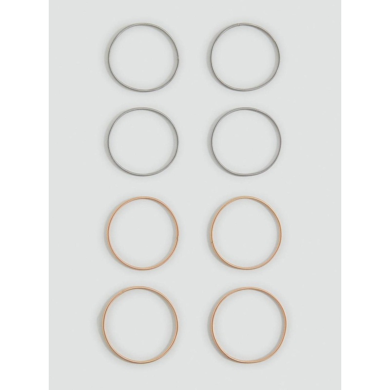 MANGO Women Set of 4 Bangle-Style Bracelet with Metallic Detail