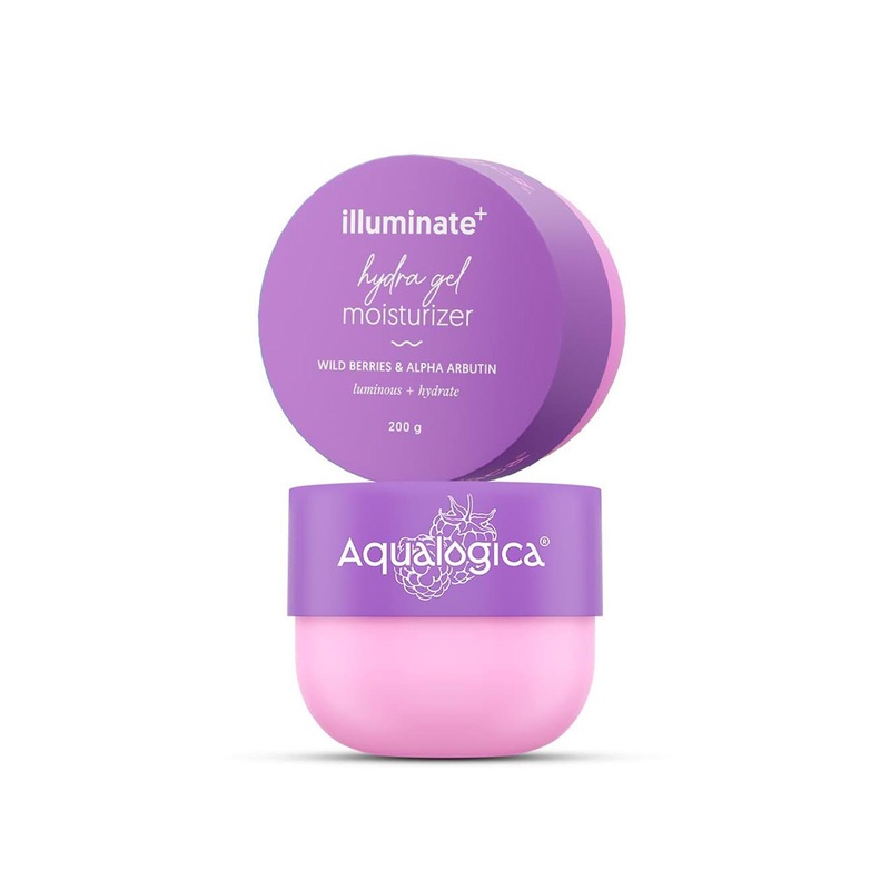 Aqualogica Set Of 2 Illuminate + Hydra Gel Moisturizer, Wild Berries – 200 g Each
