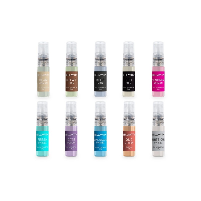 Bella Vita Organic Pack of 10 Luxury Long Lasting EDP Fragrance Gift Set – 5 ml Each