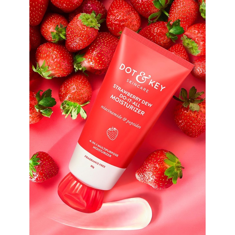 DOT & KEY Strawberry Brightening Moisturizer with Peptides & Hyaluronic Acid – 80g