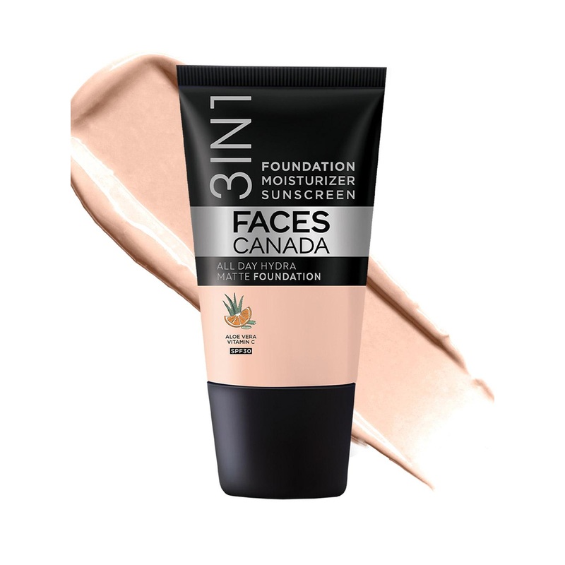 FACES CANADA SPF 30 All Day Hydra 3IN1 Mini  Matte Foundation+Moisturizer 18ml-Rose Ivory