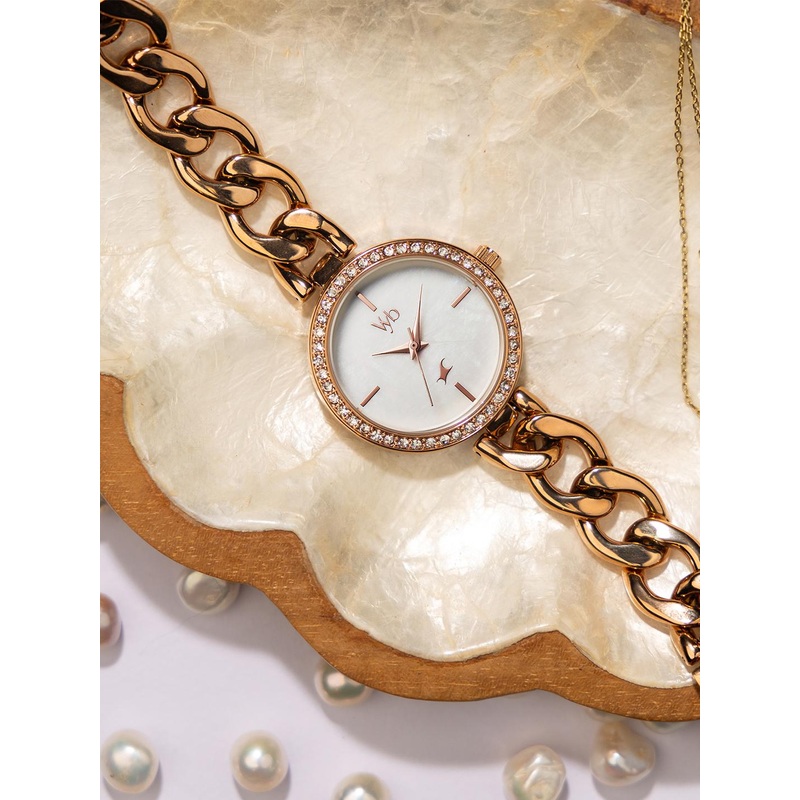 Fastrack  Vyb Showstopper Women Embellished Dial Analogue Watch FV60026WM01W