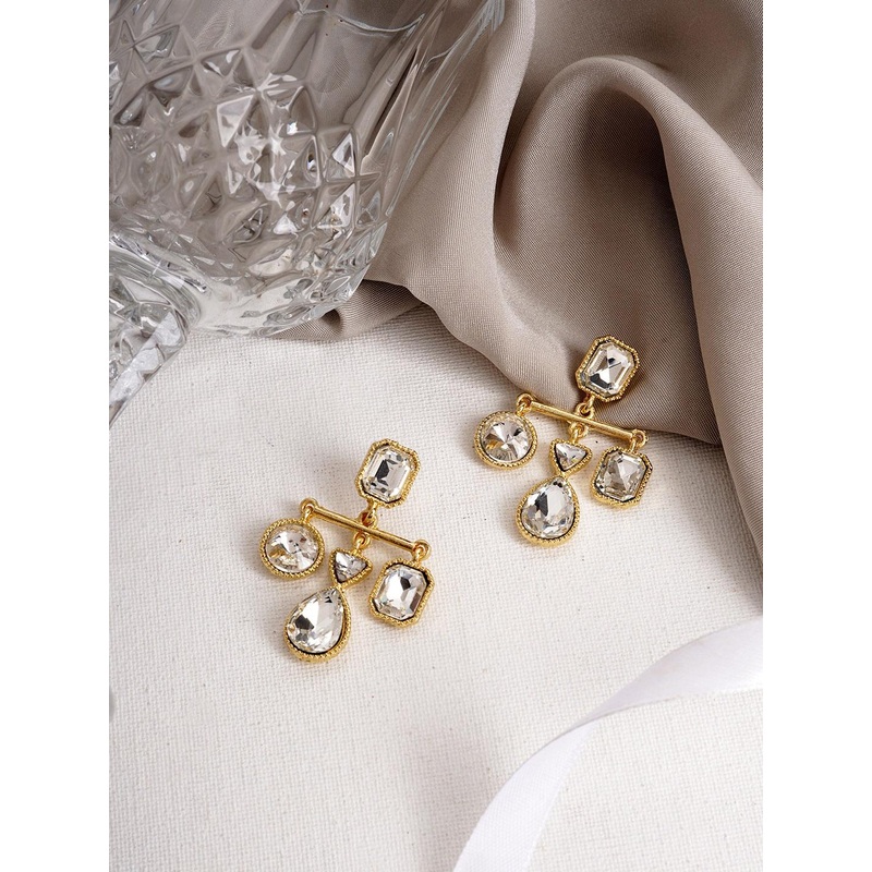 JOKER & WITCH Gold-Toned Contemporary Studs Earrings