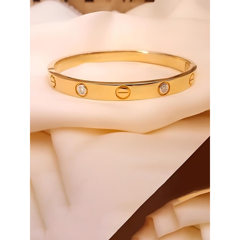 KARISHMA KREATIONS Unisex Stainlesssteel Gold-Plated Kada Bracelet