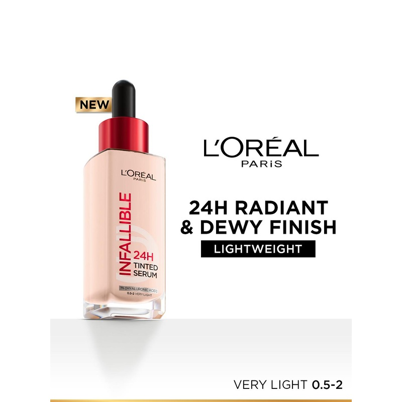 LOreal Paris Infallible 24H Lightweight Tinted Serum Foundation 30ml – Very Light 0.5-2