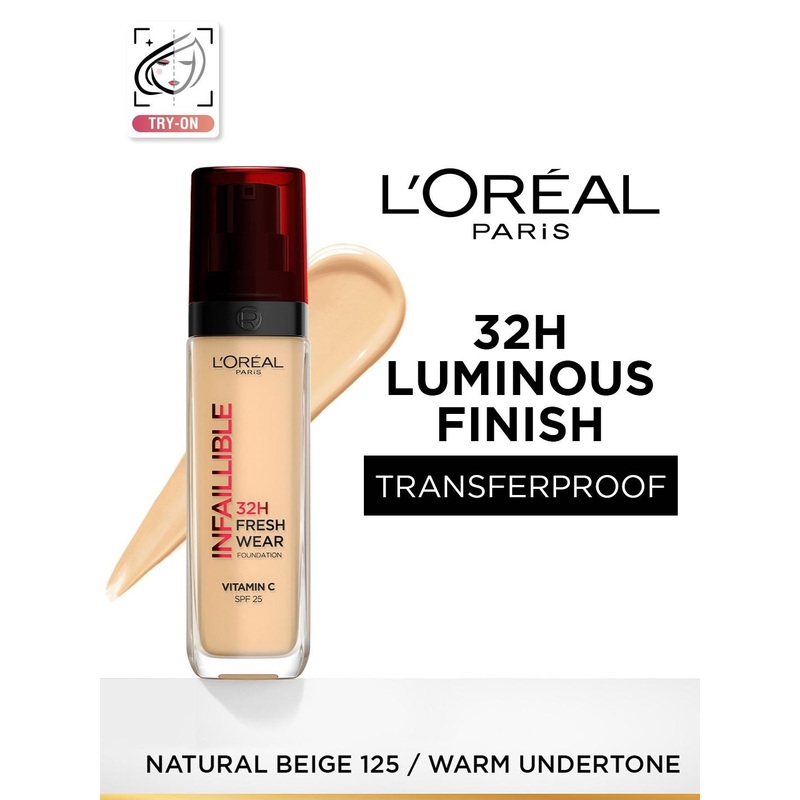 LOreal Paris Infallible 32H Fresh Wear Foundation 30ml – Natural Beige 125