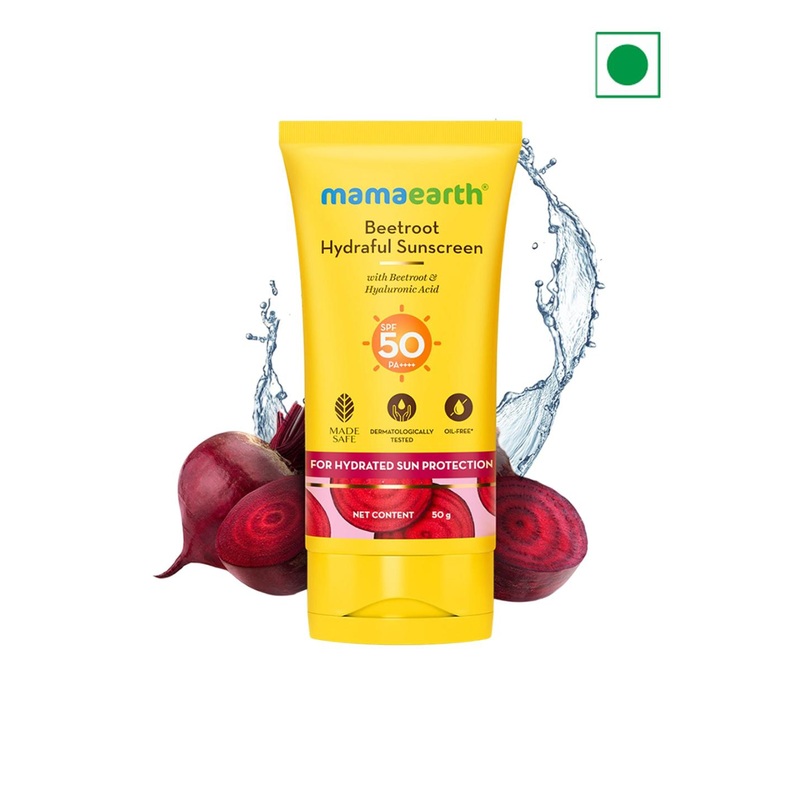 Mamaearth Beetroot Hydraful SPF 50 & PA++++ Sunscreen with Hyaluronic Acid – 50 g