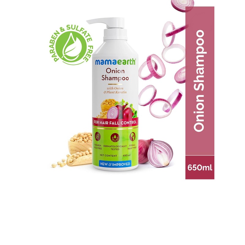 Mamaearth Onion Shampoo with Vitamin E & Plant Keratin – 650 ml
