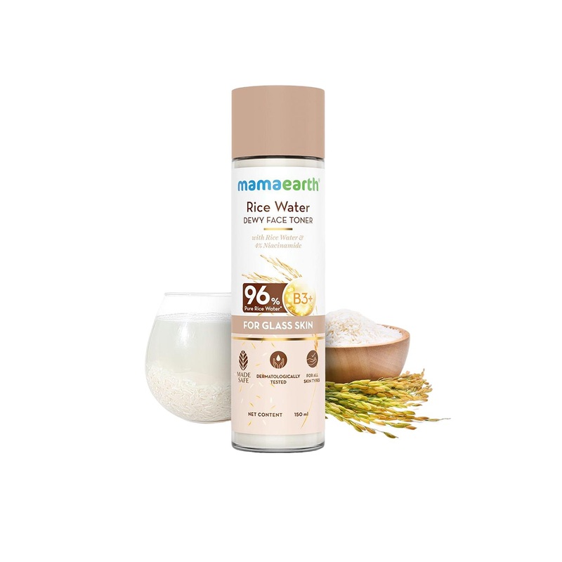 Mamaearth Rice Water Dewy Face Toner With Rice Water 4% Niacinamide For Glass Skin -150ml