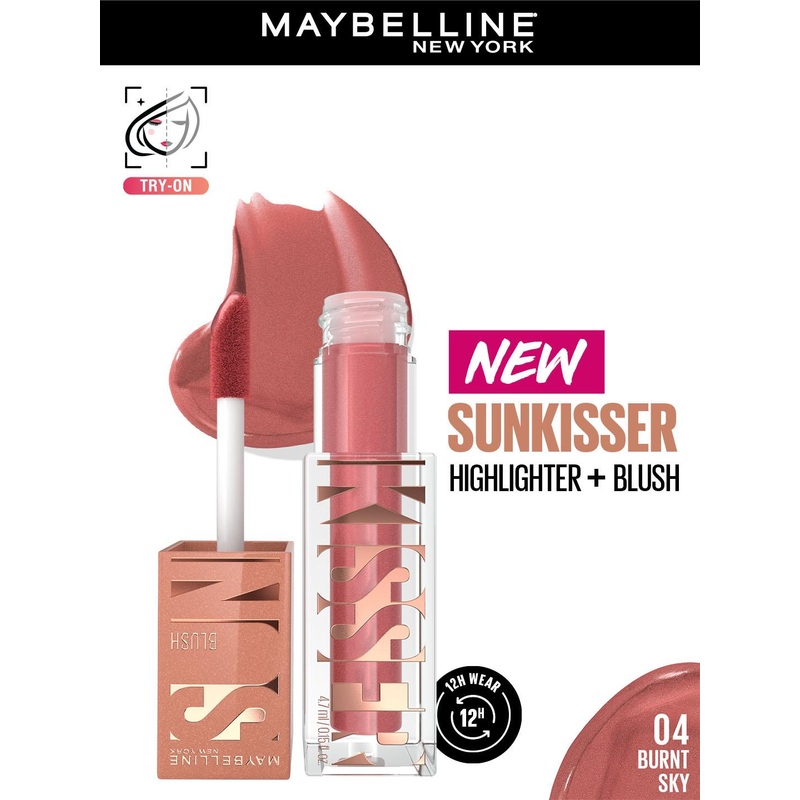 Maybelline New York Sunkisser 12H Wear Lightweight Highlighter+Blush 4.7g – Burnt Sky 04