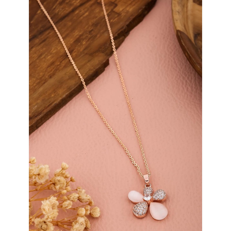Wynona Gold-Plated Floral Pendants With Chains